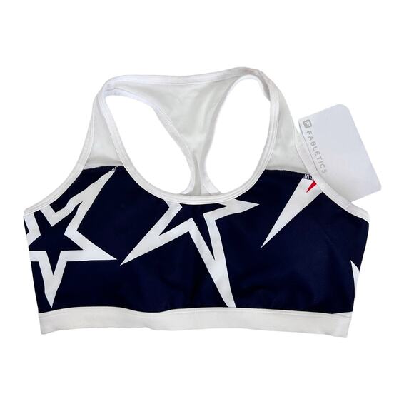 Fabletics Navy Star Print Amna Sports Bra Sz M - Picture 1 of 8